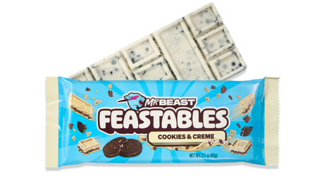 White Chocolate Bar Cookies and Cream 60g - MR BEAST FEASTABLES