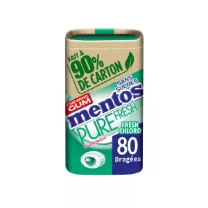 Reines frisches Chlorophyll 80 zuckerfreie gezuckerte Gummis - MENTOS