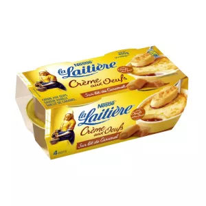 Crème aux œufs saveur vanille & caramel 4x100g - LA LAITIÈRE