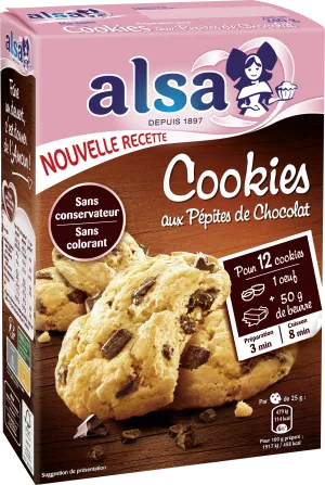 Préparation pour Cookies aux Pépites de Chocolat 240g - ALSA