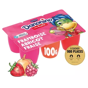 Petits suisses aux fruits fraise framboise abricot 6x100g - DANONINO