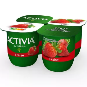 Activia Fruits Fraise 4x125g