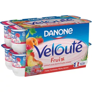 フルーツヨーグルトヨーグルト ストロベリー ラズベリー ピーチ アプリコット 125g - Danone Veloute Fruix