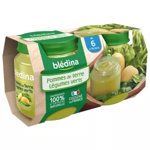Petits pots légumes verts/pommes de terre dès 6mois 2x130g - BLEDINA