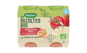 Petits pots BIO tomates riz veau dès 6 mois 2x200g - BLEDINA