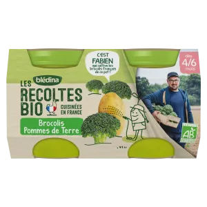 Plat bébé BIO brocolis/ pommes de terre dès 4/6 mois 2x130g - BLEDINA