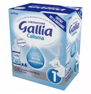 Coffret naissance 6 mini-bouteilles + 6 tétines 0-6mois - GALLIA