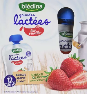 Gourdes lactées fraise dès 12-36 mois 4x85g - BLÉDINA