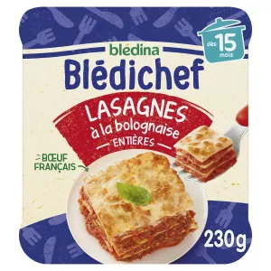 BLÉDICHEF PLACHS LASAGNES À la Bolonhese inteiro de 15 meses 230g - BLEDINA