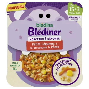 Baby avondgerecht van 15 maanden stukjes groenten met provencal pasta blédiner 200g - BLEDINA
