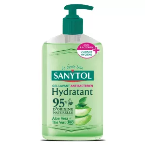 Savon Liquide Mains Antibactérien Hydratant Aloe Vera Thé Vert BIO 250ml - SANYTOL