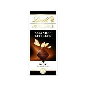 Ubora mlozi mweusi uliowekwa kwenye ncha ya kibao cha chumvi 100 g - LINDT