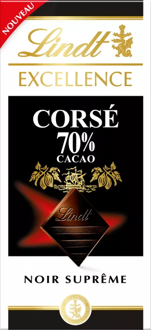 Excellence Noir 70% Cacao Corsé Tablette 100 G - LINDT