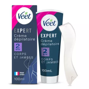 专业身体和腿部脱毛霜，含乳木果油顽固毛发 2 分钟 100 毫升 - VEET