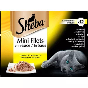 Pâtée pour chat mini filets en sauce aux viandes 12x85g - SHEBA