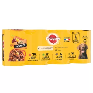 Pâté For Adult Dogs With Beef, Lamb, Rabbit and Poultry 4x400g - Pedigree