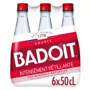 Intensely sparkling mineral water 6x50cl - BADOIT ROUGE