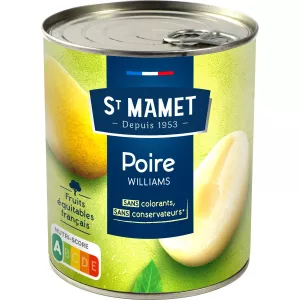 Fruits au sirop demi-poires Williams 850g - ST MAMET