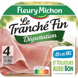 Ham -25% Salt, 4 Slices 120g - FLEURY MICHON