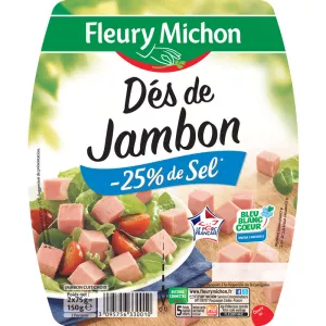 Dés de Jambon Allégés en Sel, 150g - FLEURY MICHON