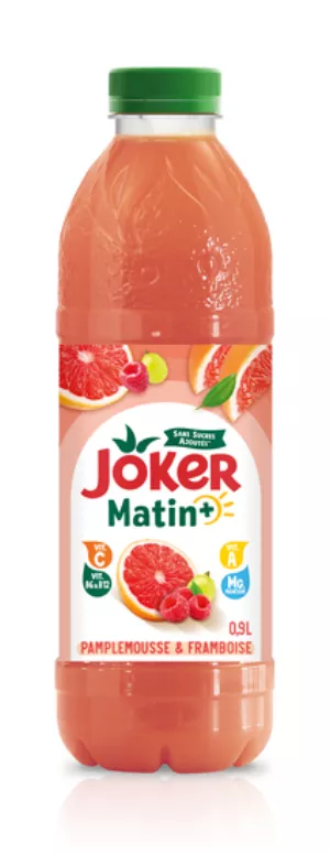 Jus de fruits Matin+ pamplemousse et framboise 6x90cl - JOKER