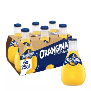 オレンジ ソーダ ロスト ガラス ボトル 6x25cl - ORANGINA