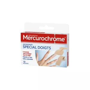 12 Pansements spécial doigts - MERCUROCHROME