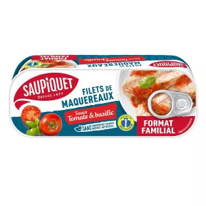 Mackerel reti salsa di pomodoro e basilico 226g - Saupiquet