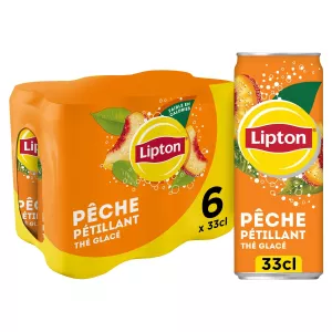Bevanda di Tè Freddo Frizzante al Gusto Pesca 6x33cl - Lipton
