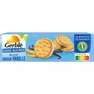Vanilla iliyotiwa cookie bila sukari 185g - GERBLÉ