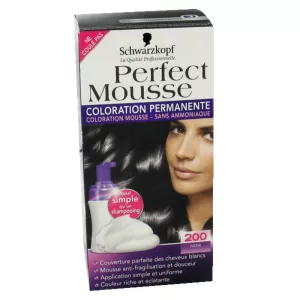 Coloration Cheveux Permanente 200 Noir Sans Ammoniaque perfect mousse -  SCHWARZKOPF