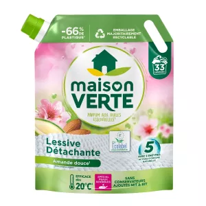 Recharge Lessive Liquide à L'amande Pour Peaux Sensible 1,485l - Maison Verte