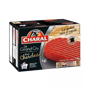 شرائح اللحم النقية اللحم البقري charolais 15 ٪ M.G 10x100g - CHARAL