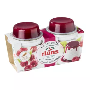Yogurt La Faisselle Coulis Di Lamponi 6% 2x100g + 2x20g - Rians