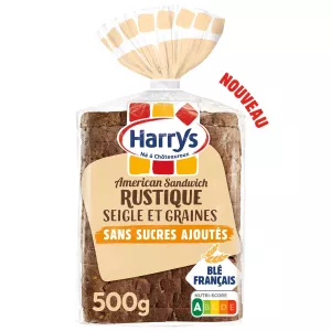 Pan De Molde Americano Sandwich Rústico Sin Azúcares Añadidos Sin Aditivos 500g -harrys