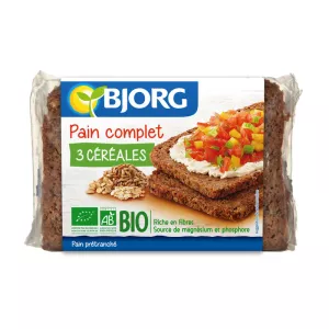 Bánh mì nguyên hạt 3 loại ngũ cốc Organic 500g - BJORG