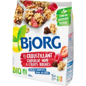 Céréales Croustillant fruit rouge choco Bio 450g - BJORG