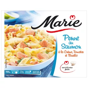 Penne au saumon, crème, tomate, basilic 900g - MARIE