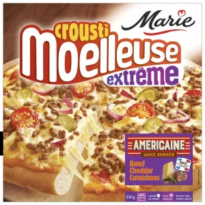 Pizza bœuf, cheddar, cornichons, sauce burger - MARIE