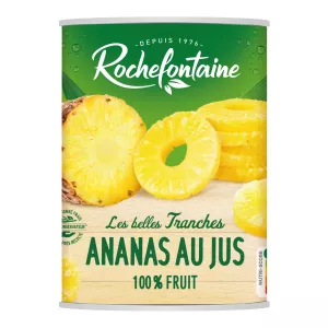 Fruits au sirop ananas en tranches au jus 565g - ROCHEFONTAINE
