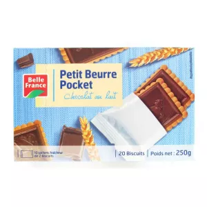 Petit Beurre Pocket Chocolat Lait X 20 250g - BELLE FRANCE