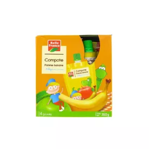 Compote De Pomme Banane 360g (4x90g) - BELLE FRANCE