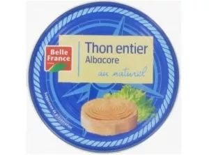 Thon Entier Albacore Au Naturel 133g - BELLE FRANCE