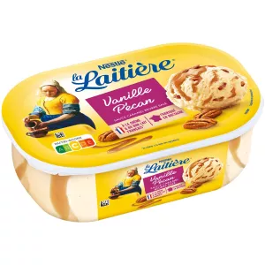 Glace vanille pecan sauce caramel beurre salé 490g - LA LAITIERE