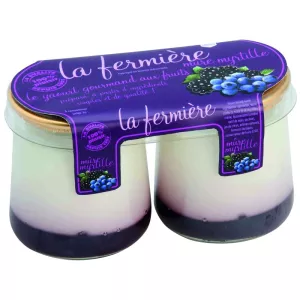Gourmand Bramen/Bosbessen Yoghurt 2x160g - La Fermiere
