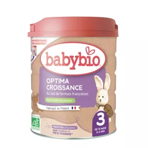 Lait bébé en Poudre 3ème âge optima croissance Bio 800g - BABYBIO