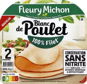 Blanc de Poulet Conservation sans Nitrite, 2 Tranches - FLEURY MICHON