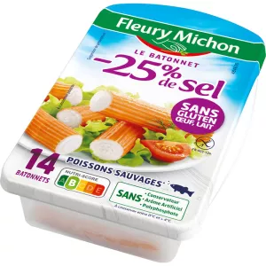 Bâtonnets crabe allégés en sel - FLEURY MICHON