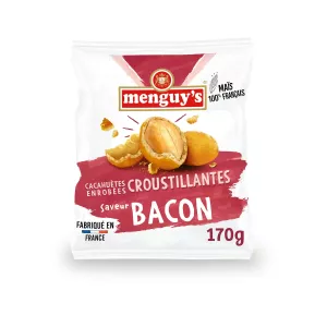 Cacahuètes enrobées croustillantes bacon 170g -- MENGUY'S