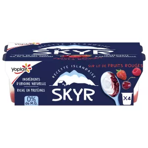 Yaourt protéiné sur lit de fruits rouges 0% MG SKYR 4x100g - YOPLAIT